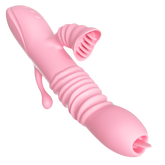 3 in 1 Rabbit Tongue Vibrator with 20 Thrusting Licking & Vibrating Modes Clitoral Stimulator(With 42℃ Heating Function🔥)